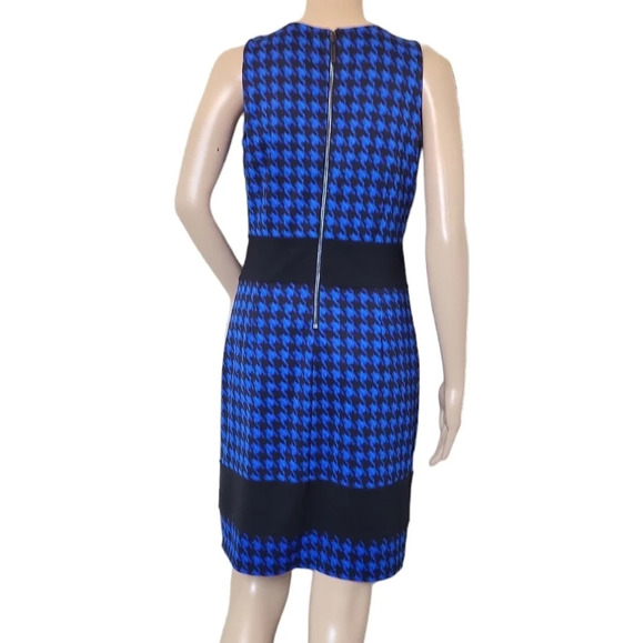 MICHAEL KORS Ponzano Band Houndstooth Dress Amalfi Blue - Picture 2 of 4